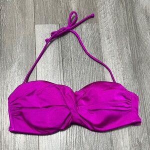 Victoria secret fuchsia bikini top halter with removable straps  / size 34C